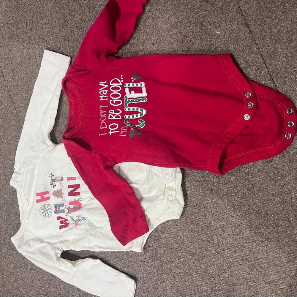 Red and White Baby Onesies Set
